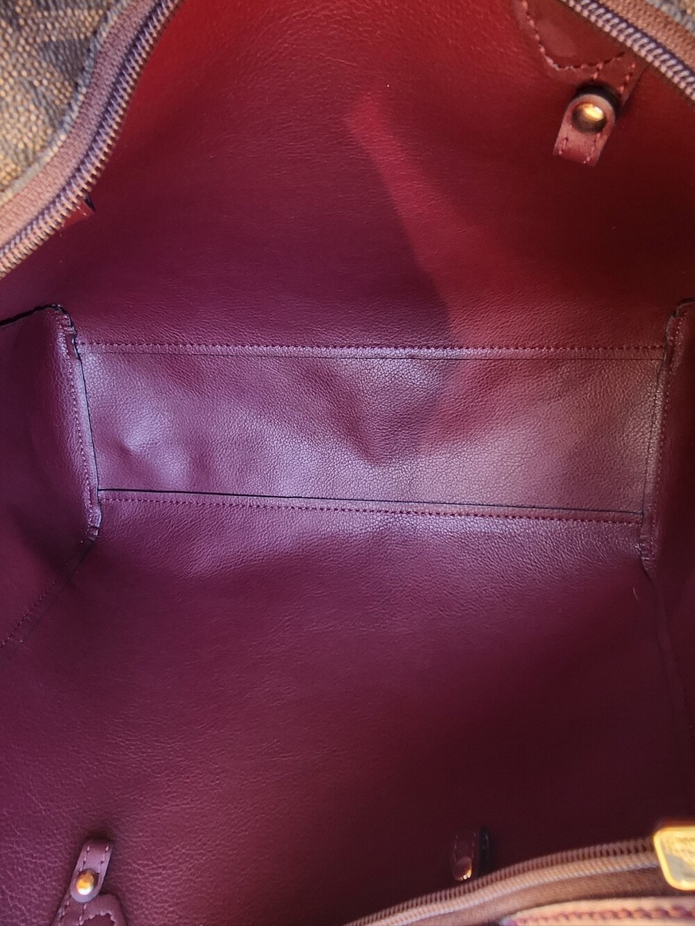 Michael Kors Brown Signature MK Logo Tote – Burgundy Leather - Picture 7 of 12